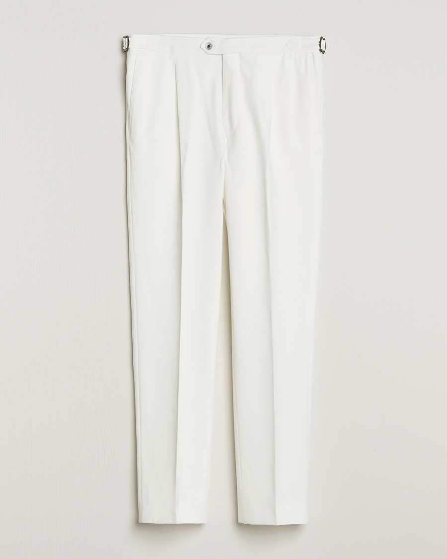Herren | Hosen | Oscar Jacobson | Delon Brushed Cotton Trousers White