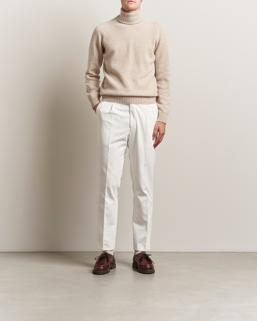Herren | Hosen | Oscar Jacobson | Delon Brushed Cotton Trousers White