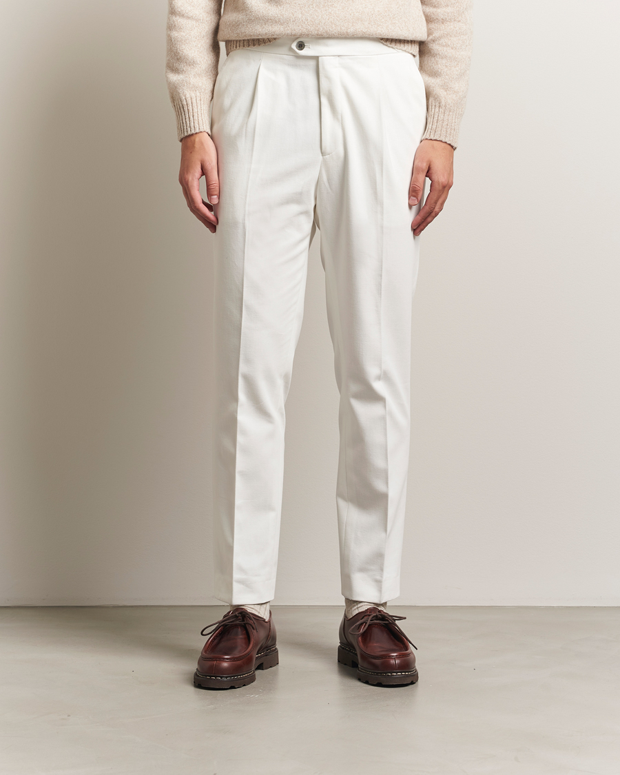 Herren | Hosen | Oscar Jacobson | Delon Brushed Cotton Trousers White