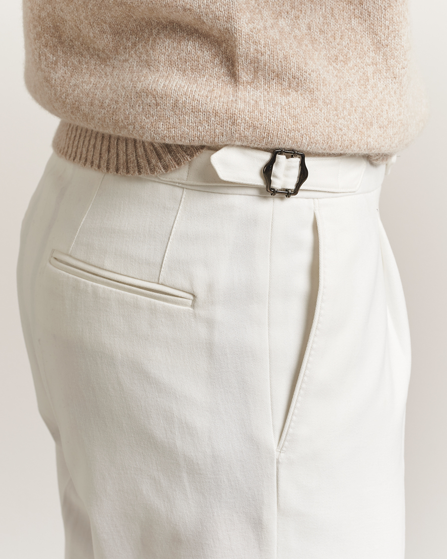 Herren | Hosen | Oscar Jacobson | Delon Brushed Cotton Trousers White