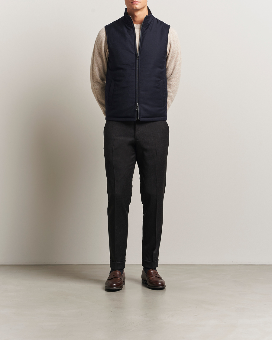 Herren | Hosen | Oscar Jacobson | Dandy Turn Up Flannel Trousers Dark Brown