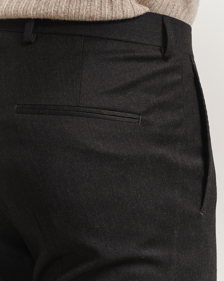 Herren | Hosen | Oscar Jacobson | Dandy Turn Up Flannel Trousers Dark Brown
