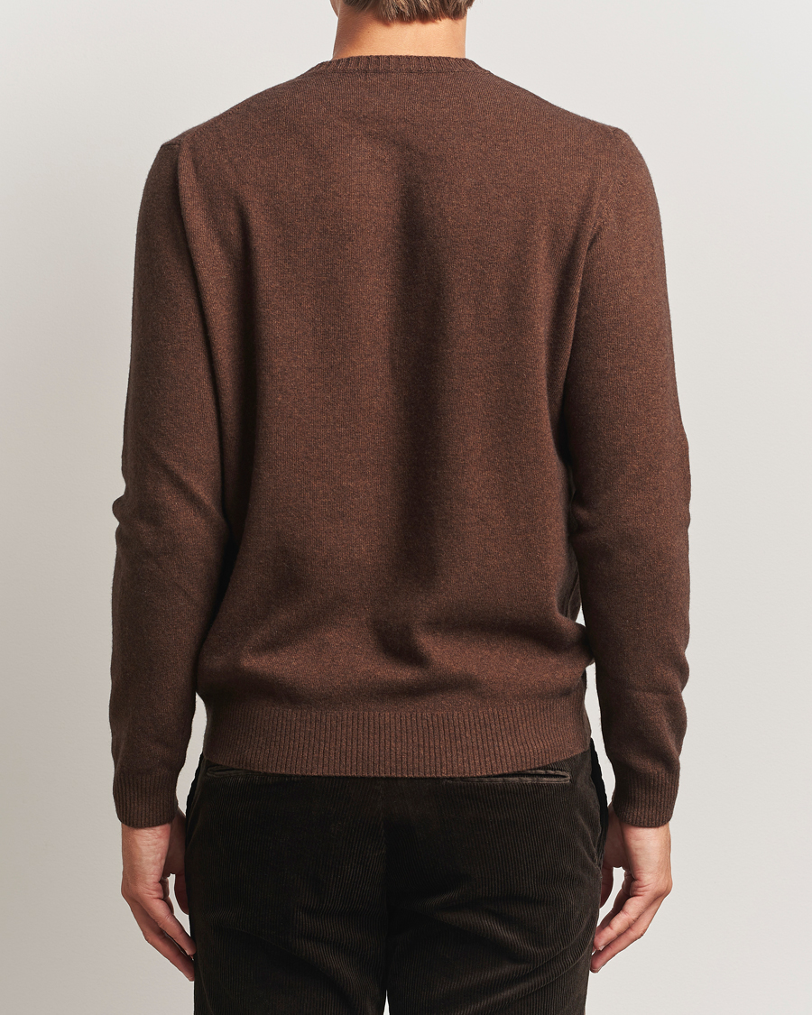 Herren | Pullover | Oscar Jacobson | Valter Wool/Cashmere Round Neck Golden Brown
