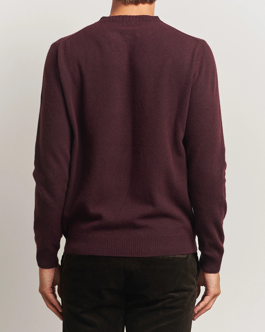 Herren | Pullover | Oscar Jacobson | Valter Wool/Cashmere Round Neck Burgundy