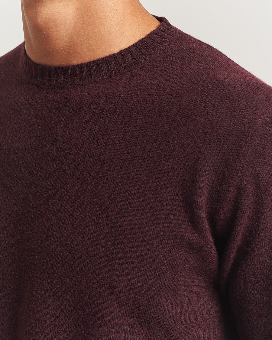 Herren | Pullover | Oscar Jacobson | Valter Wool/Cashmere Round Neck Burgundy