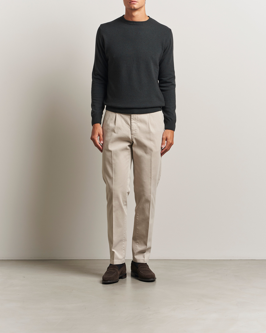 Herren | Pullover | Oscar Jacobson | Valter Wool/Cashmere Round Neck Green
