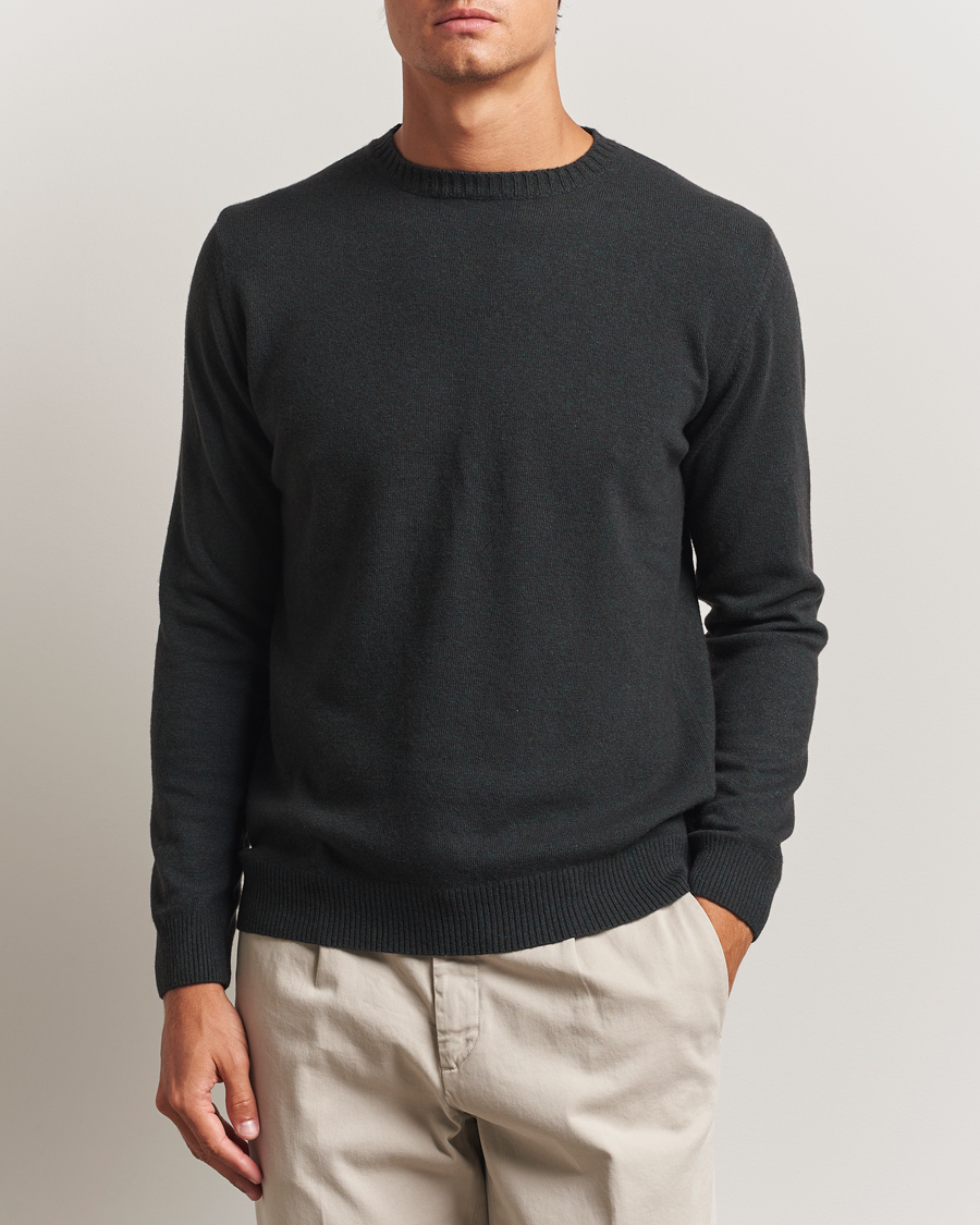 Herren | Pullover | Oscar Jacobson | Valter Wool/Cashmere Round Neck Green