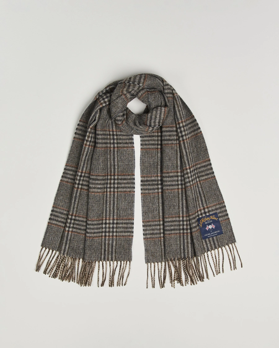 Herren | Schals | Oscar Jacobson | Checked Moon Tweed Wool Scarf Brown