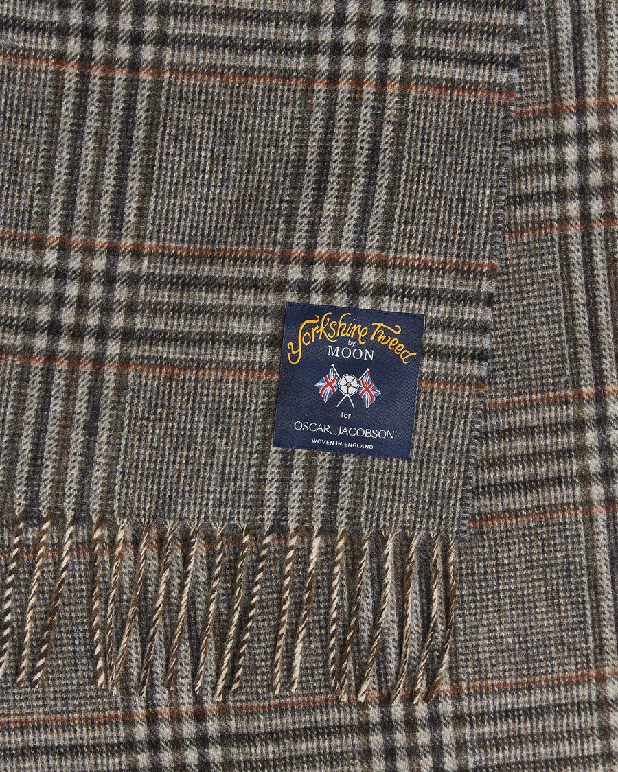 Herren | Schals | Oscar Jacobson | Checked Moon Tweed Wool Scarf Brown