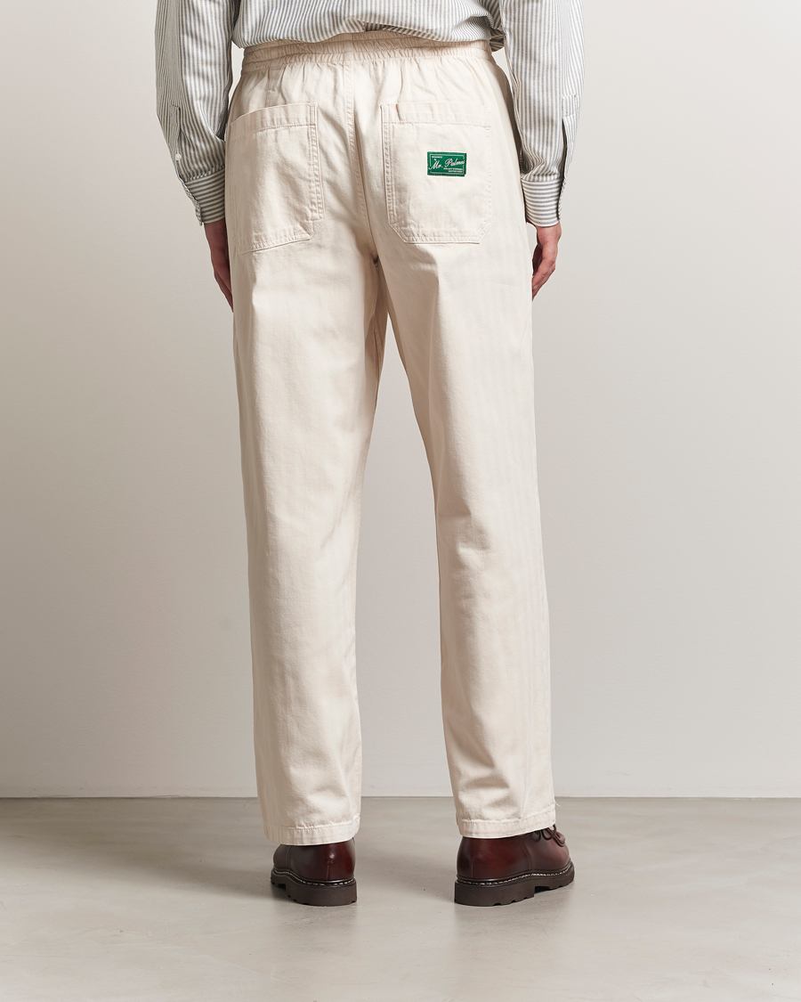Herren | Hosen | Palmes | Lucien Herringbone Cotton Trousers White Sand