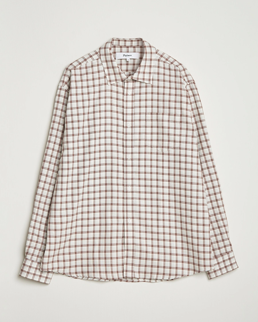 Herren | Hemden | Palmes | Cotton/Merino Shirt White/Brown
