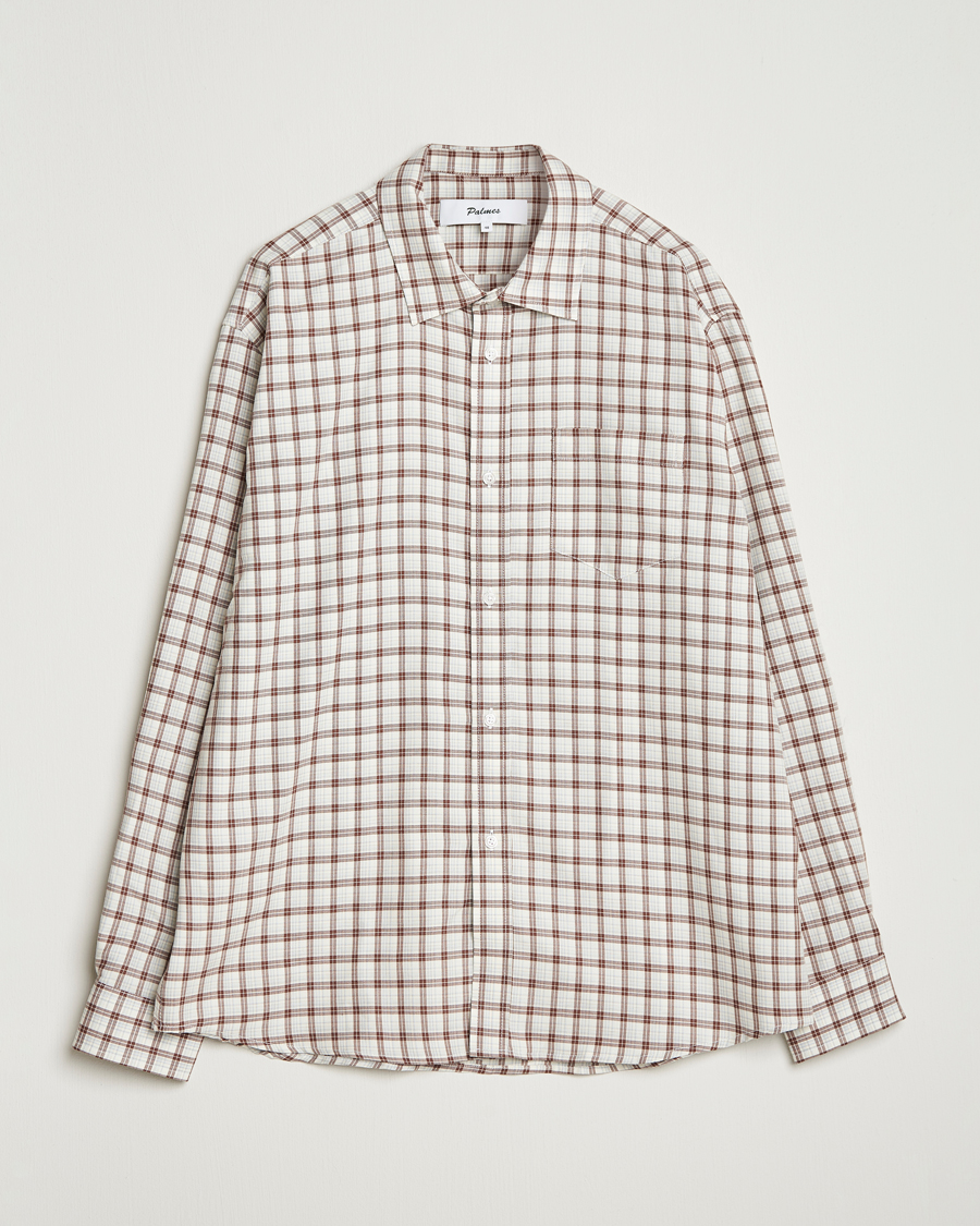 Herren | Hemden | Palmes | Cotton/Merino Shirt White/Brown