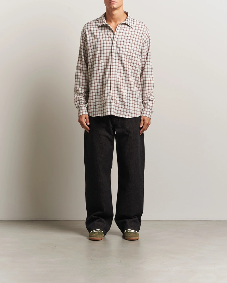Herren | Hemden | Palmes | Cotton/Merino Shirt White/Brown