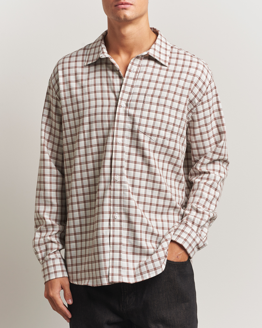 Herren | Hemden | Palmes | Cotton/Merino Shirt White/Brown