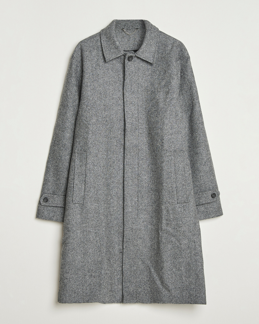 Herren | Jacken | Palmes | Herringbone Wool Coat Charcoal