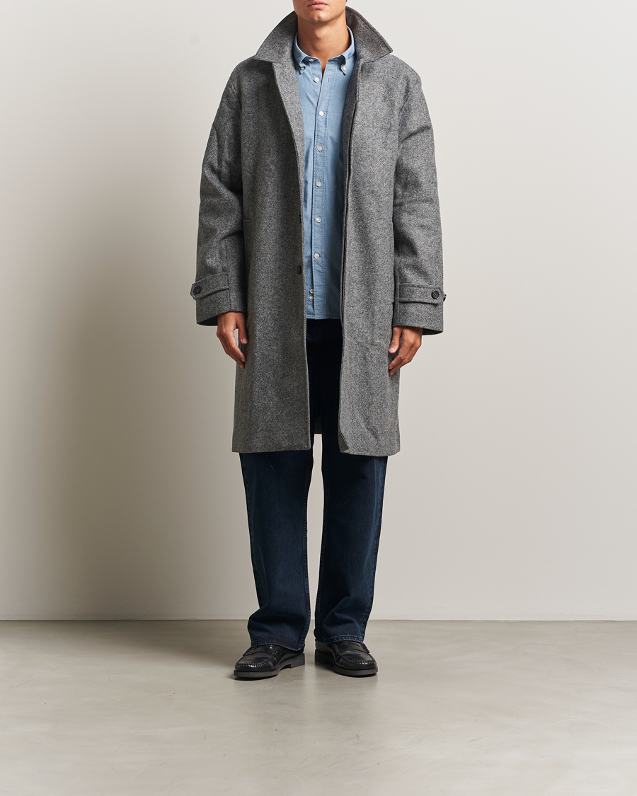 Herren | Jacken | Palmes | Herringbone Wool Coat Charcoal