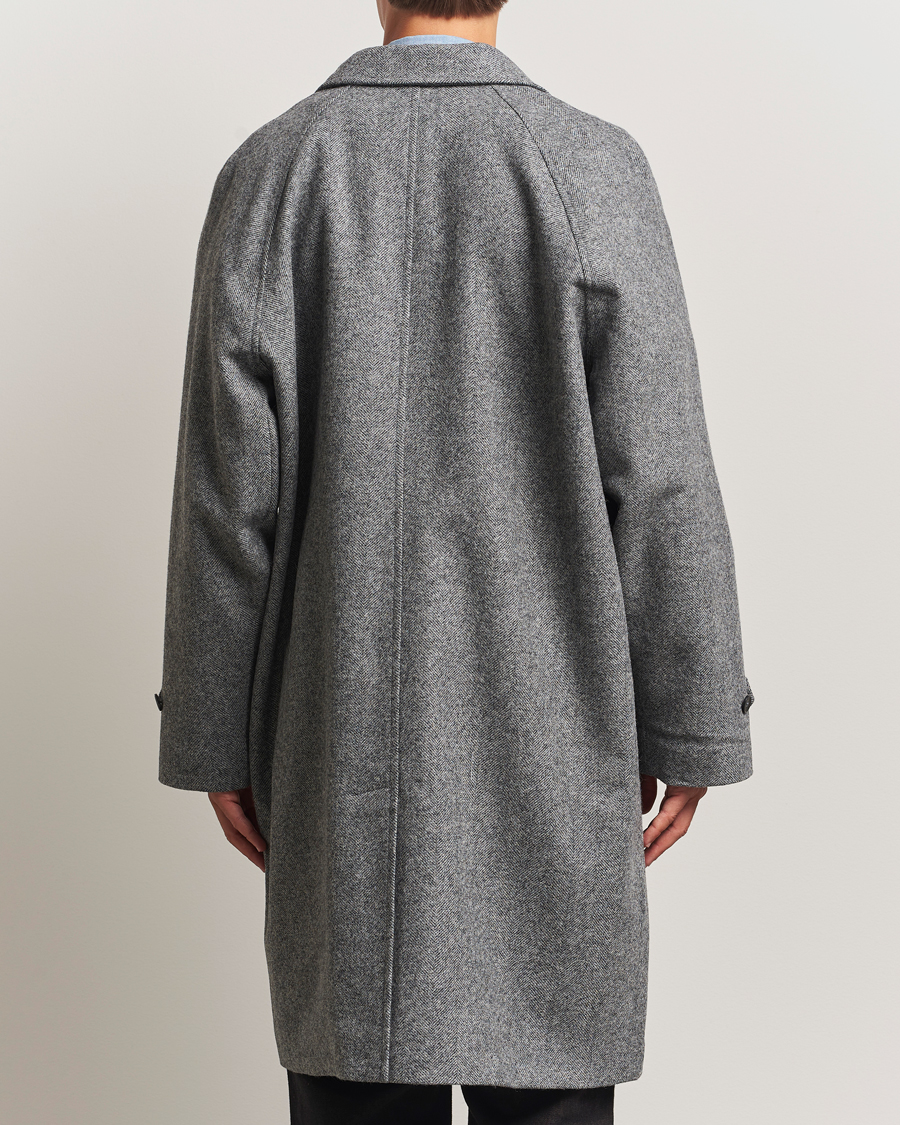 Herren | Jacken | Palmes | Herringbone Wool Coat Charcoal
