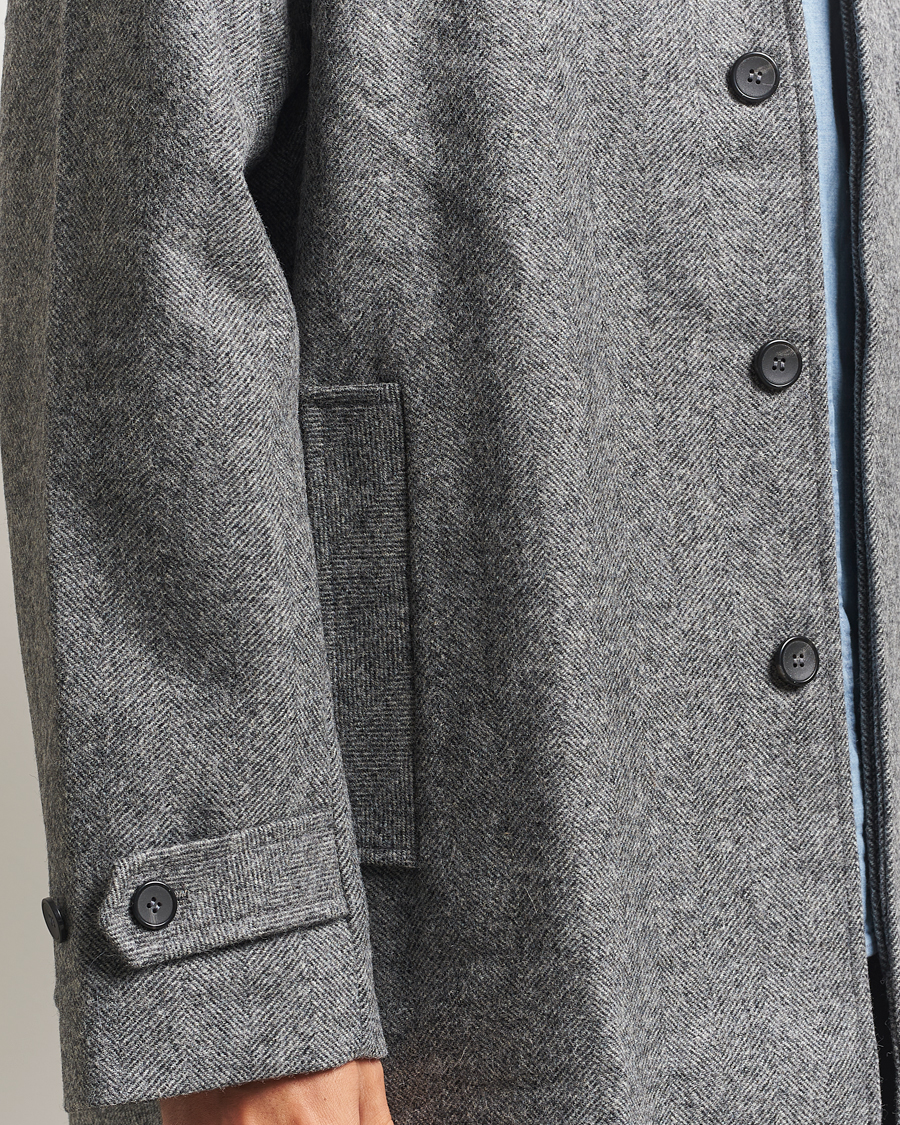 Herren | Jacken | Palmes | Herringbone Wool Coat Charcoal