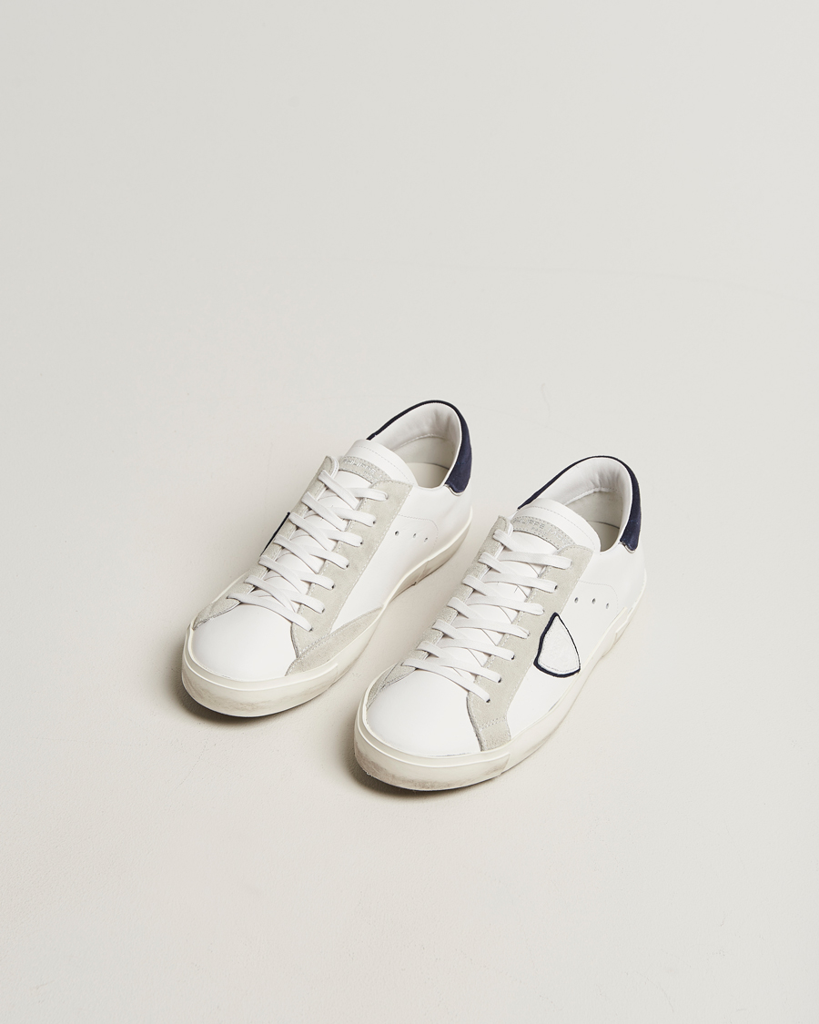 Herren | Sneaker | Philippe Model | Prsx Low Top Mix Leather Sneakers White/Navy