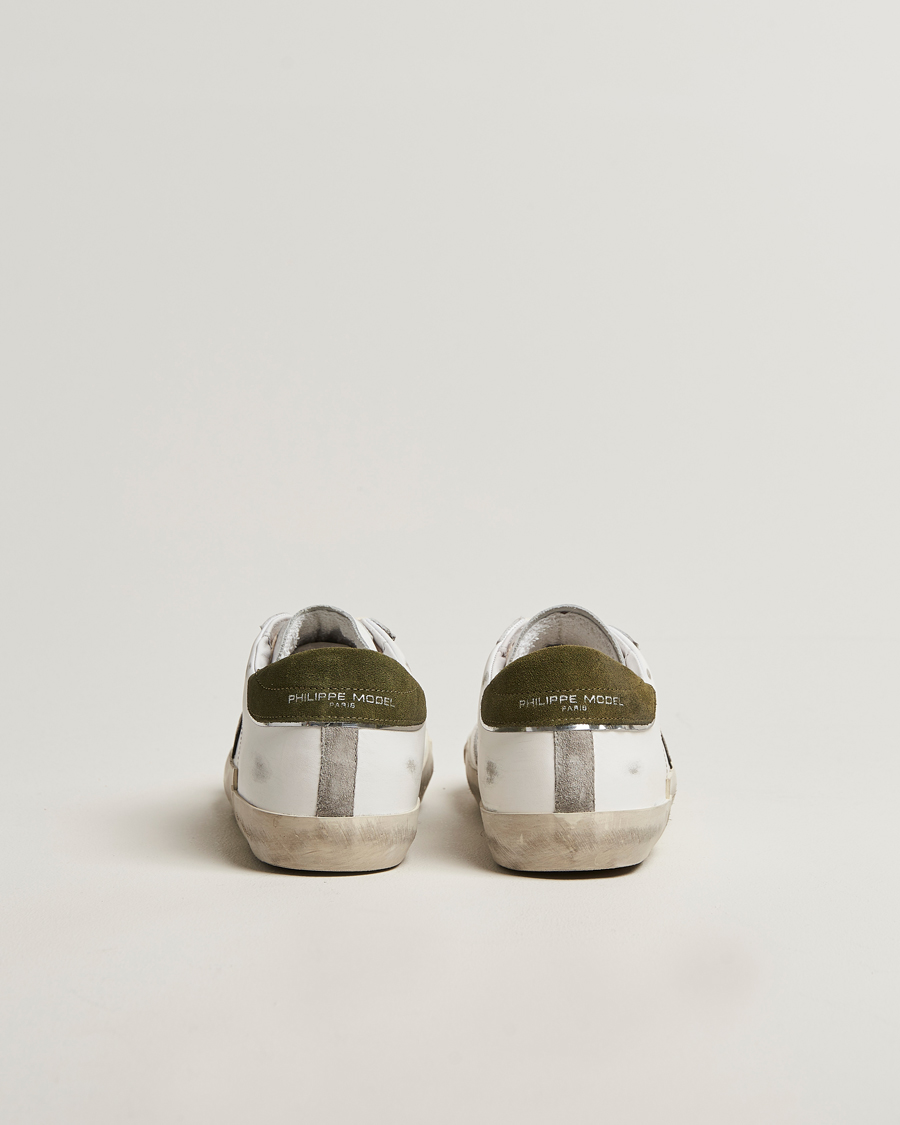 Herren | Sneaker | Philippe Model | Prsx Low Top Mix Leather Sneakers White/Green