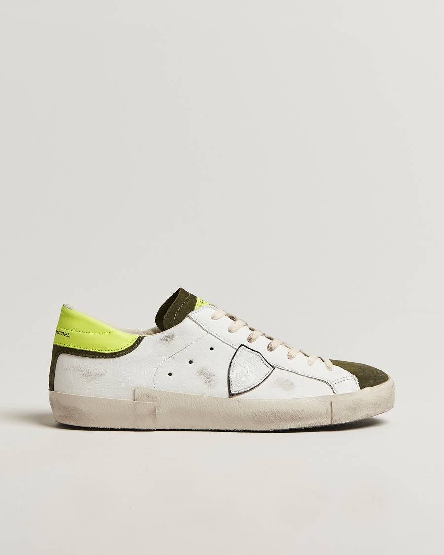 Herren | Sneaker | Philippe Model | Prsx Low Top Vintage Mix Leather Sneakers White/Military