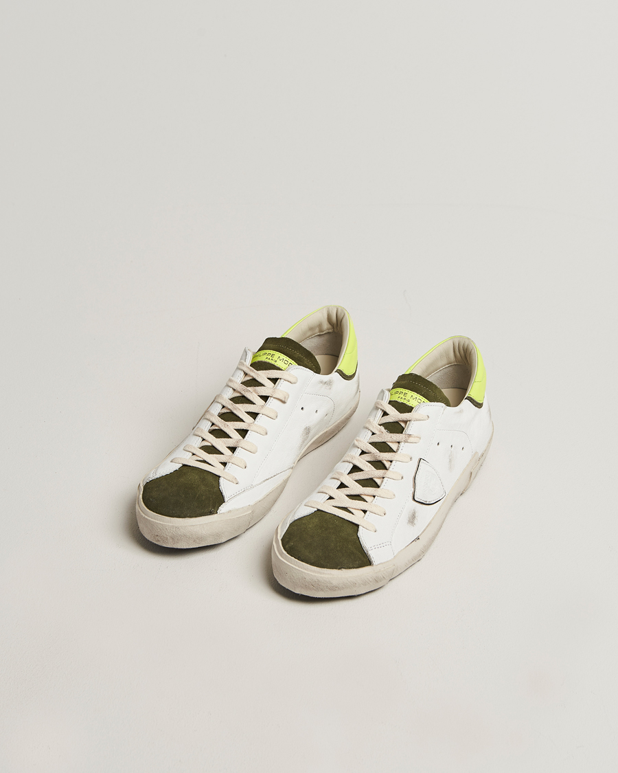 Herren | Sneaker | Philippe Model | Prsx Low Top Vintage Mix Leather Sneakers White/Military