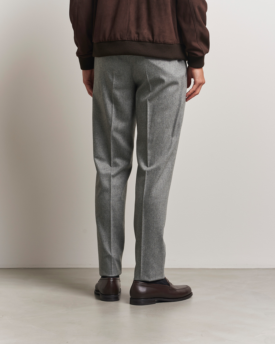 Herren | Hosen | PT01 | Slim Fit Wool/Cashmere Drawstring Trousers Grey Melange