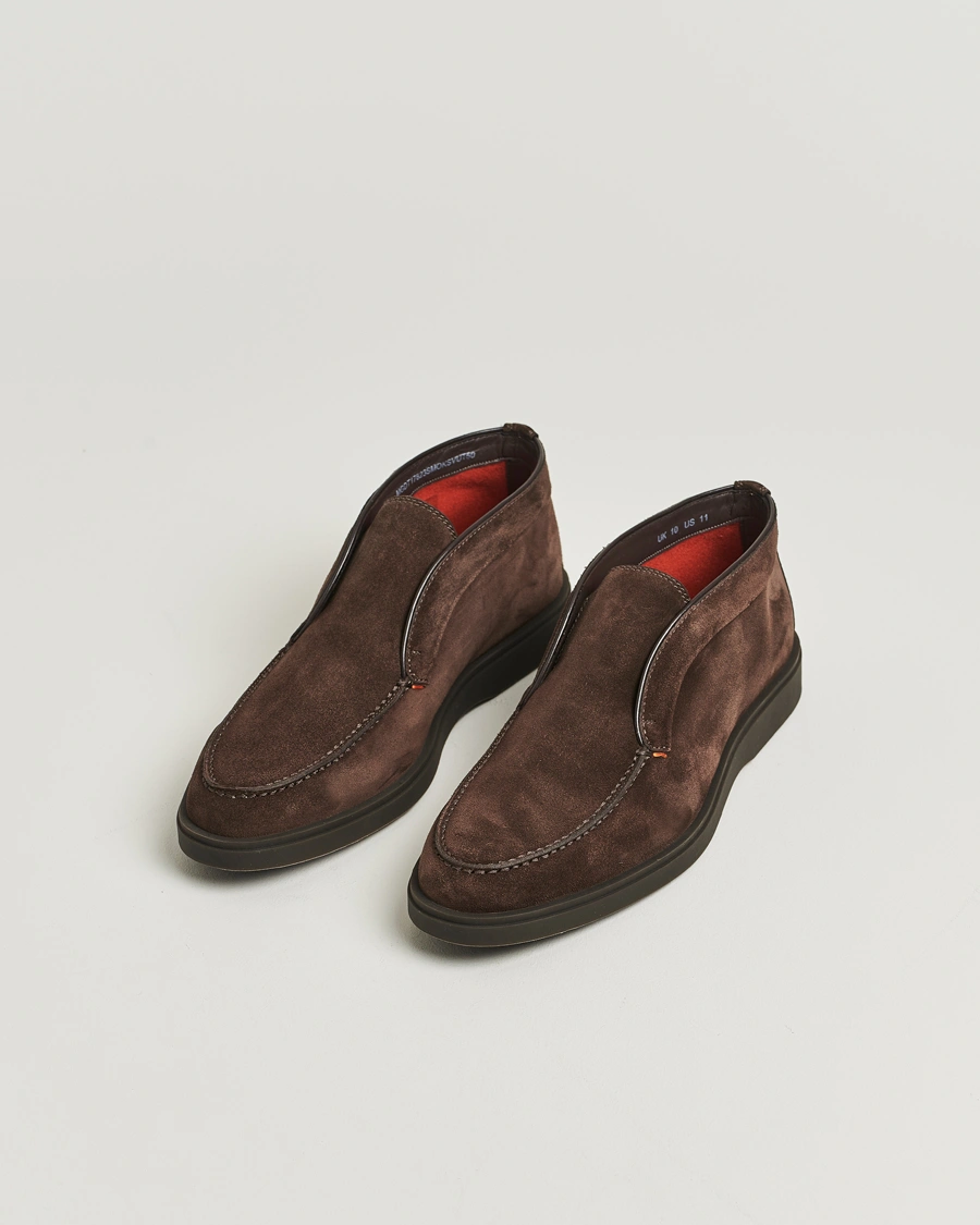 Herren | Boots | Santoni | Detroit Chukka Boots Dark Brown Suede