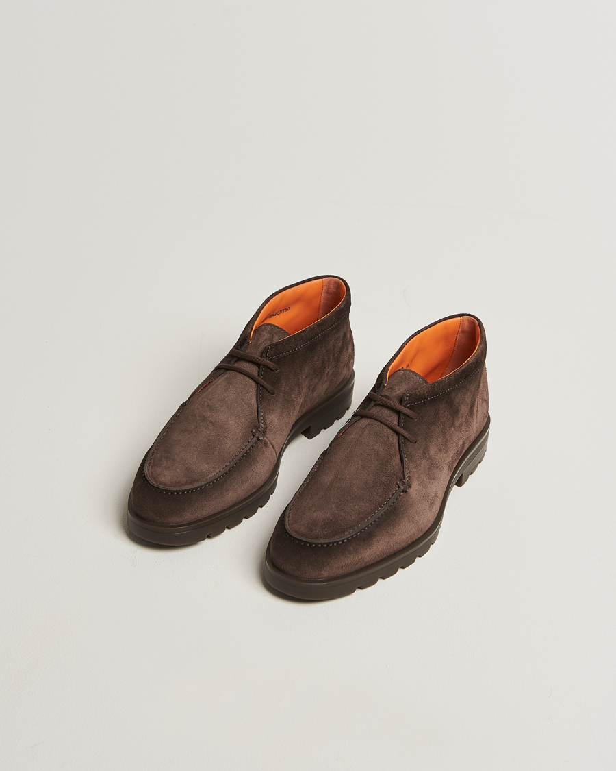 Herren | Boots | Santoni | Winter Chukka Boots Dark Brown Suede