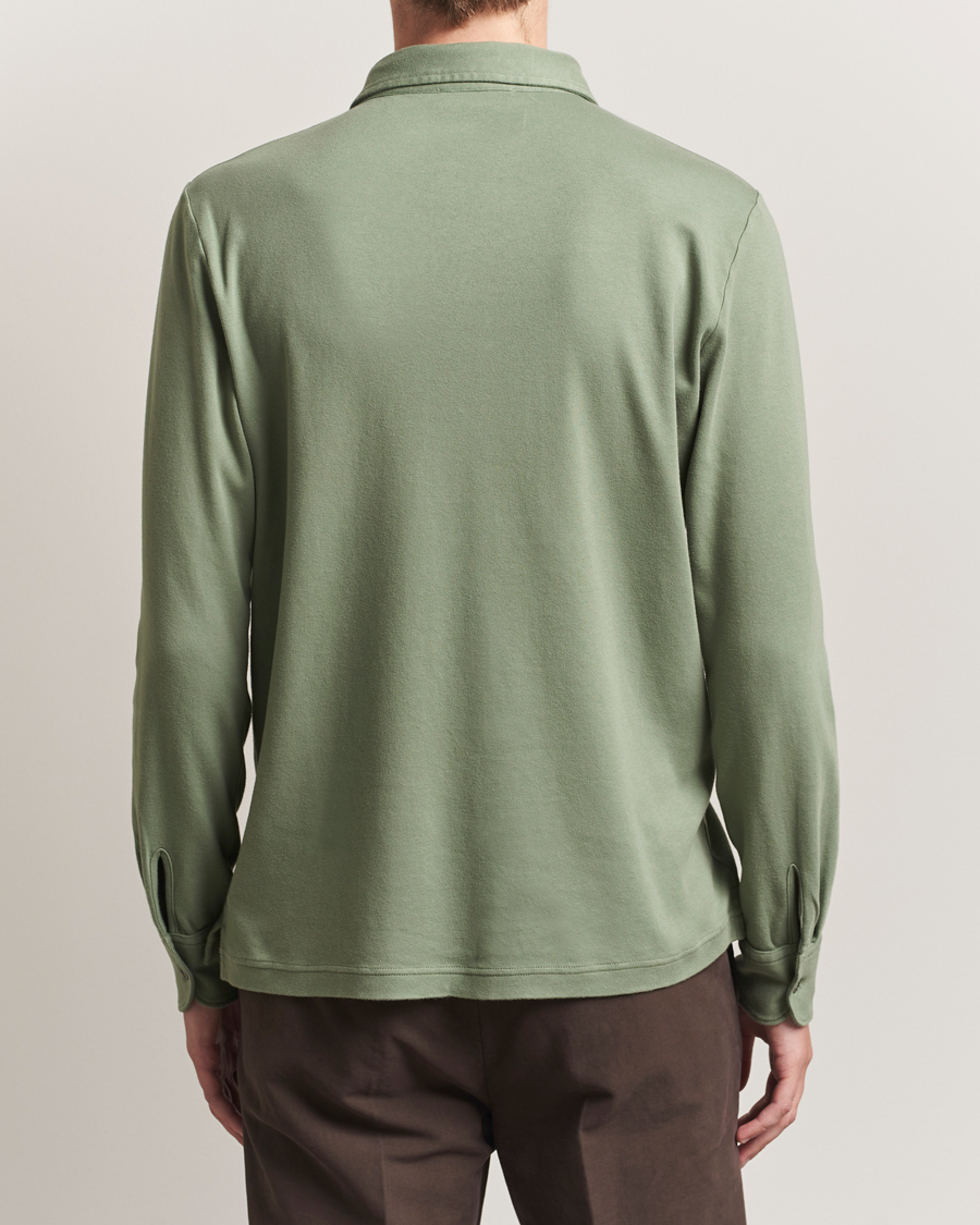 Herren | Poloshirts | Zanone | Heavy Jersey Long Sleeve Polo Sage