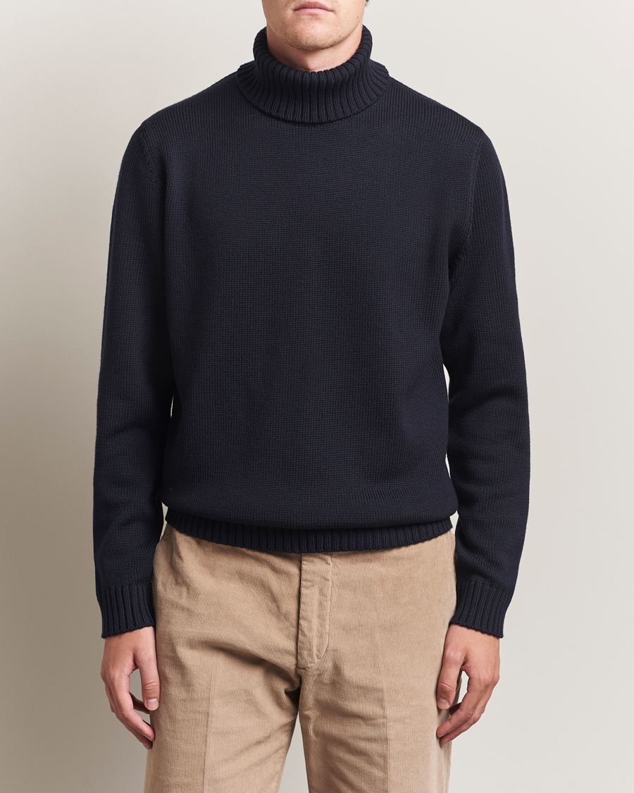 Herren | Pullover | Zanone | Virgin Merino Wool Rollneck Navy