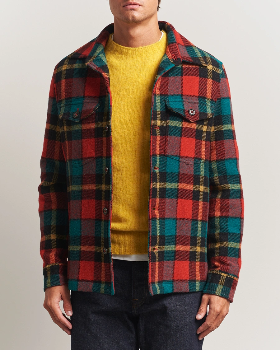 Herren | Jacken | Valstar | Wool Plaid Shirt Jacket Black/Red