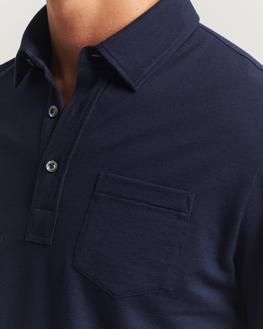 Herren | Poloshirts | Ralph Lauren Purple Label | Long Sleeve Polo Shirt Navy