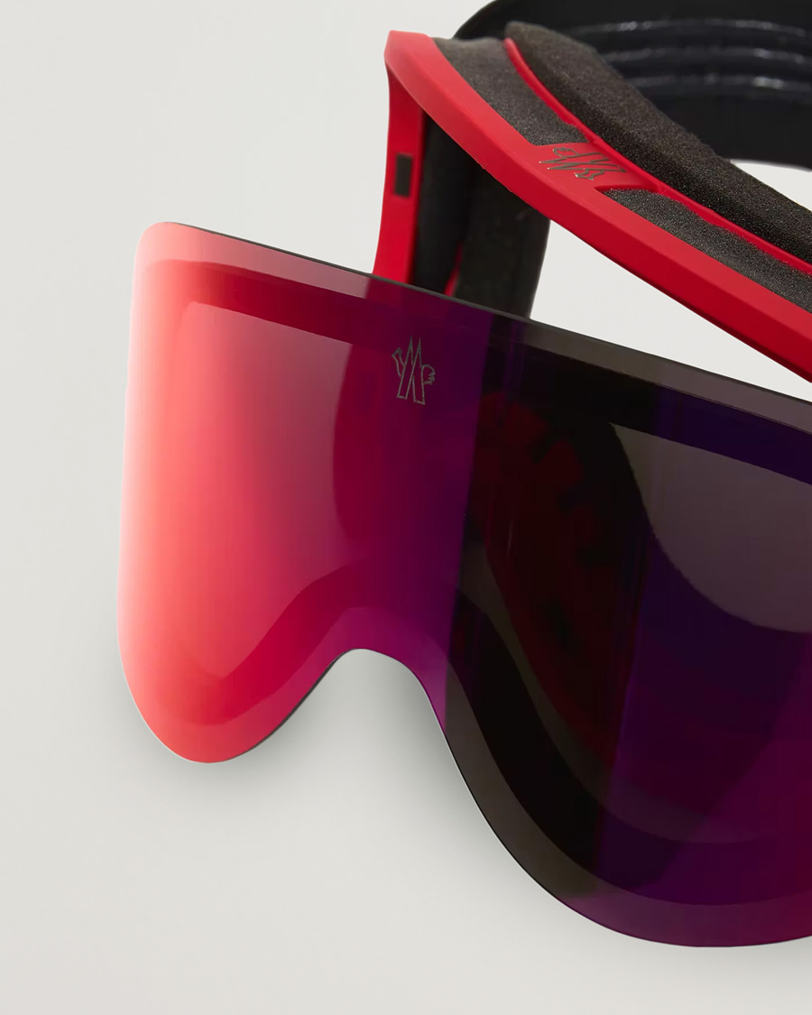 Herren | Sonnenbrillen | Moncler Lunettes | 0ME8017 Ski Goggles Black/Red