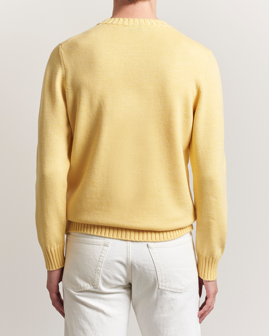 Herren | Pullover | Piacenza Cashmere | Brushed Wool Crew Neck Yellow
