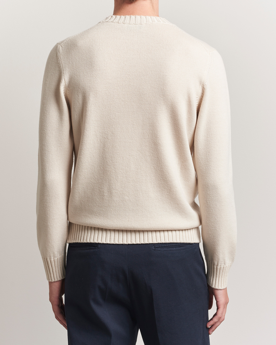Herren | Pullover | Piacenza Cashmere | Brushed Wool Crew Neck Latte