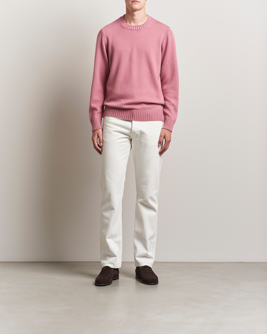 Herren | Pullover | Piacenza Cashmere | Brushed Wool Crew Neck Pink