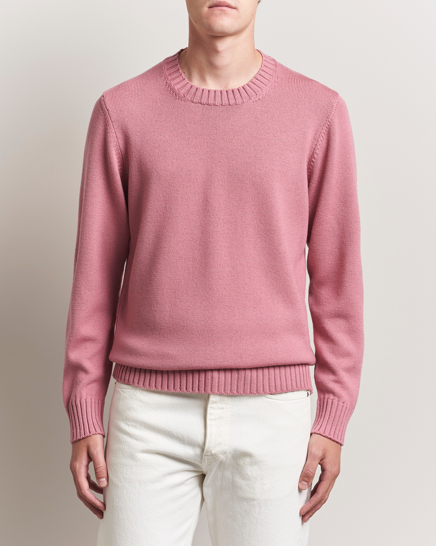 Herren | Pullover | Piacenza Cashmere | Brushed Wool Crew Neck Pink