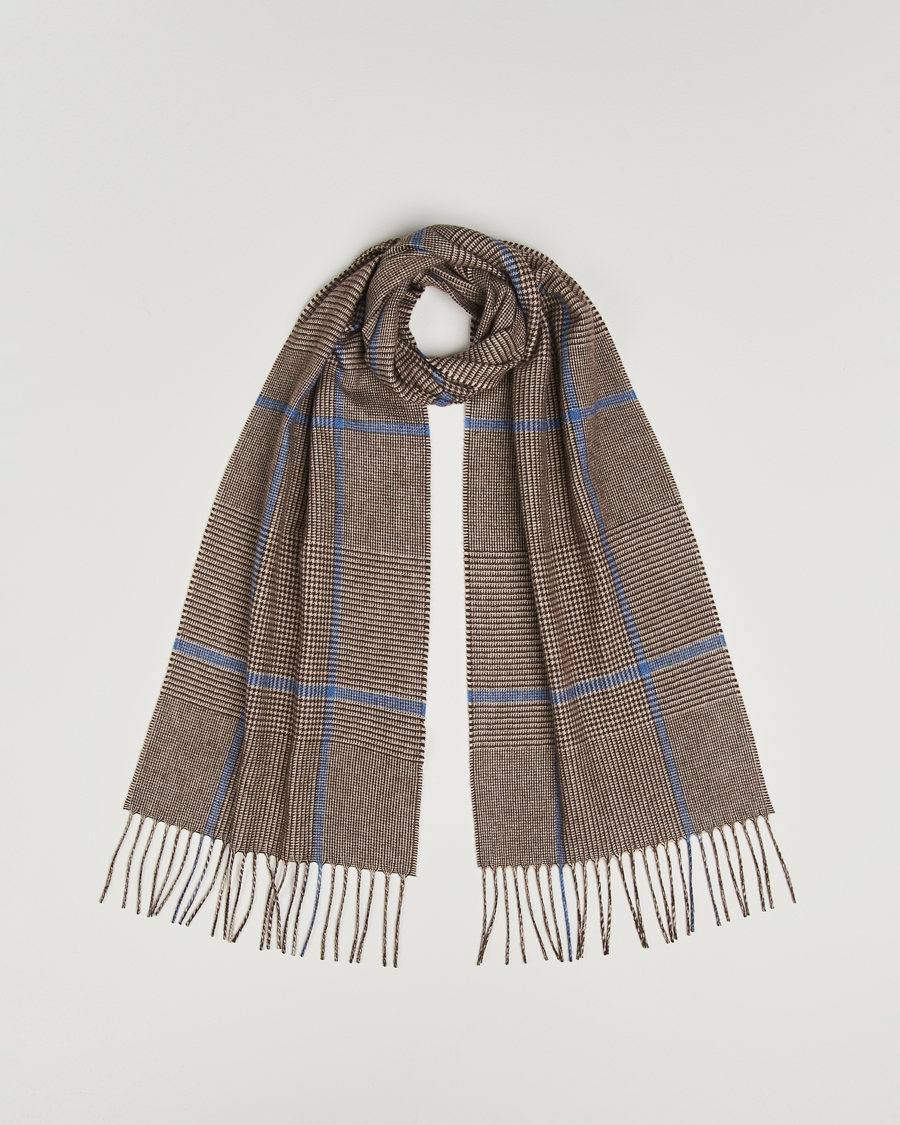 Herren | Schals | Piacenza Cashmere | Cashmere/Silk Overcheck Scarf Brown