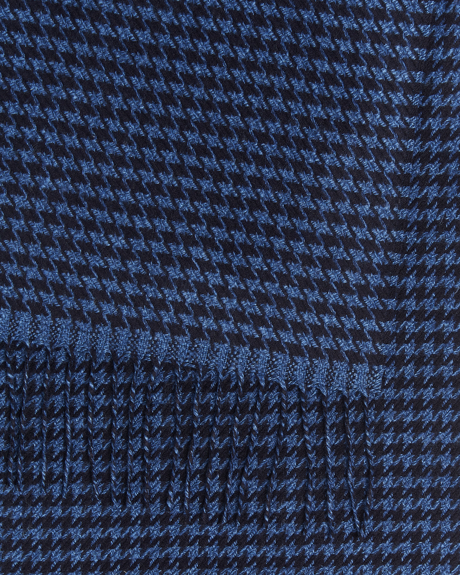 Herren | Schals | Piacenza Cashmere | Cashmere/Silk Houndstooth Scarf Dark Blue