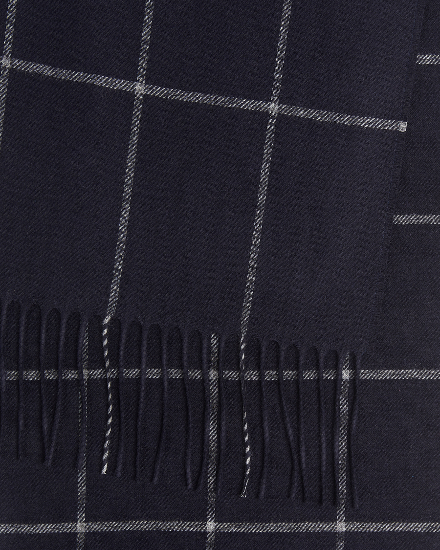 Herren | Schals | Piacenza Cashmere | Cashmere/Silk Window Pane Scarf Navy