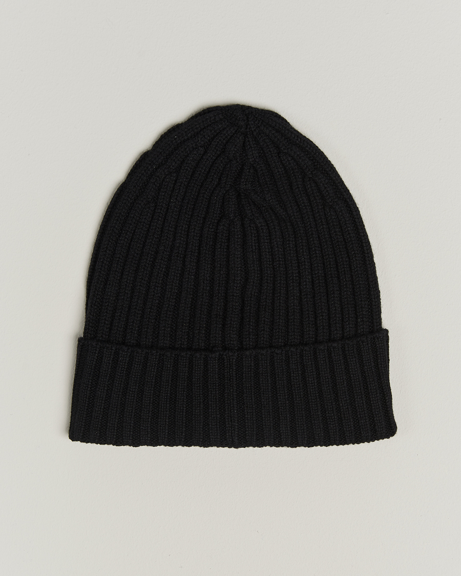 Herren | Mützen | Piacenza Cashmere | Ribbed Cashmere Beanie Black