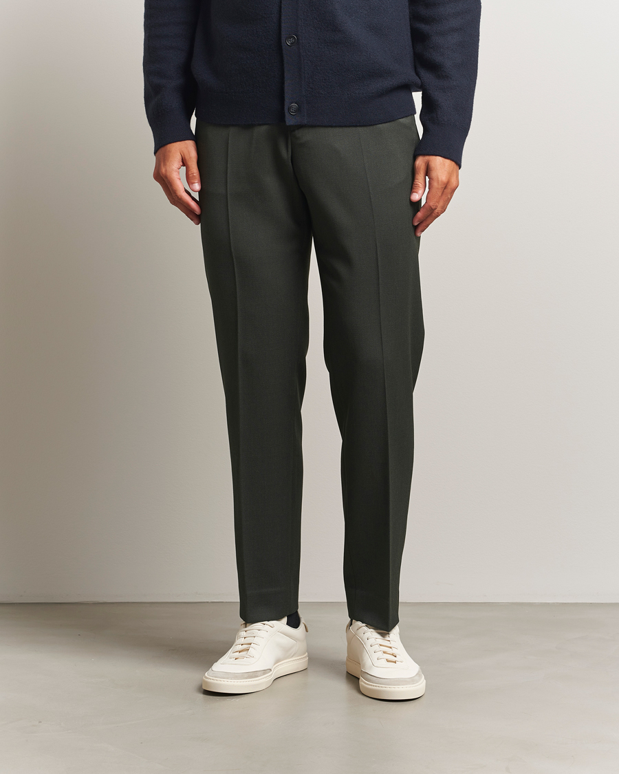 Herren | Hosen | Filippa K | Theo Relaxed Wool Trousers Green Melange