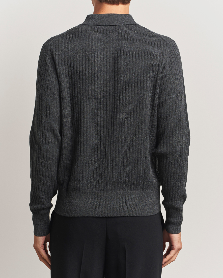 Herren | Pullover | Filippa K | Cotton Merino Knitted Cardigan Anthracite Melange
