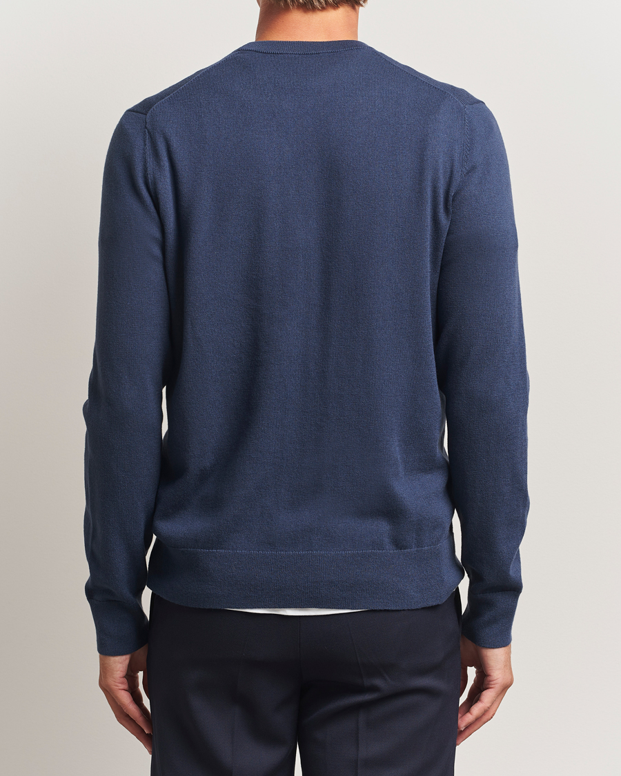 Herren | Pullover | Filippa K | Cotton Merino Knitted Sweater Dusk Blue