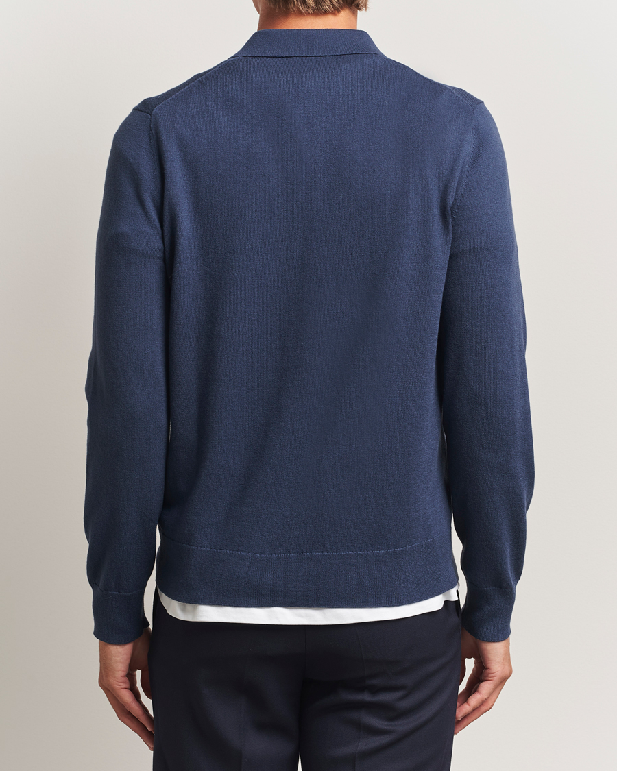 Herren | Pullover | Filippa K | Knitted Polo Shirt Dusk Blue