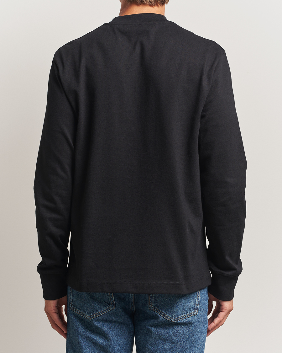 Herren | T-Shirts | Filippa K | Heavy Cotton Mock Neck Long Sleeve T-Shirt Black