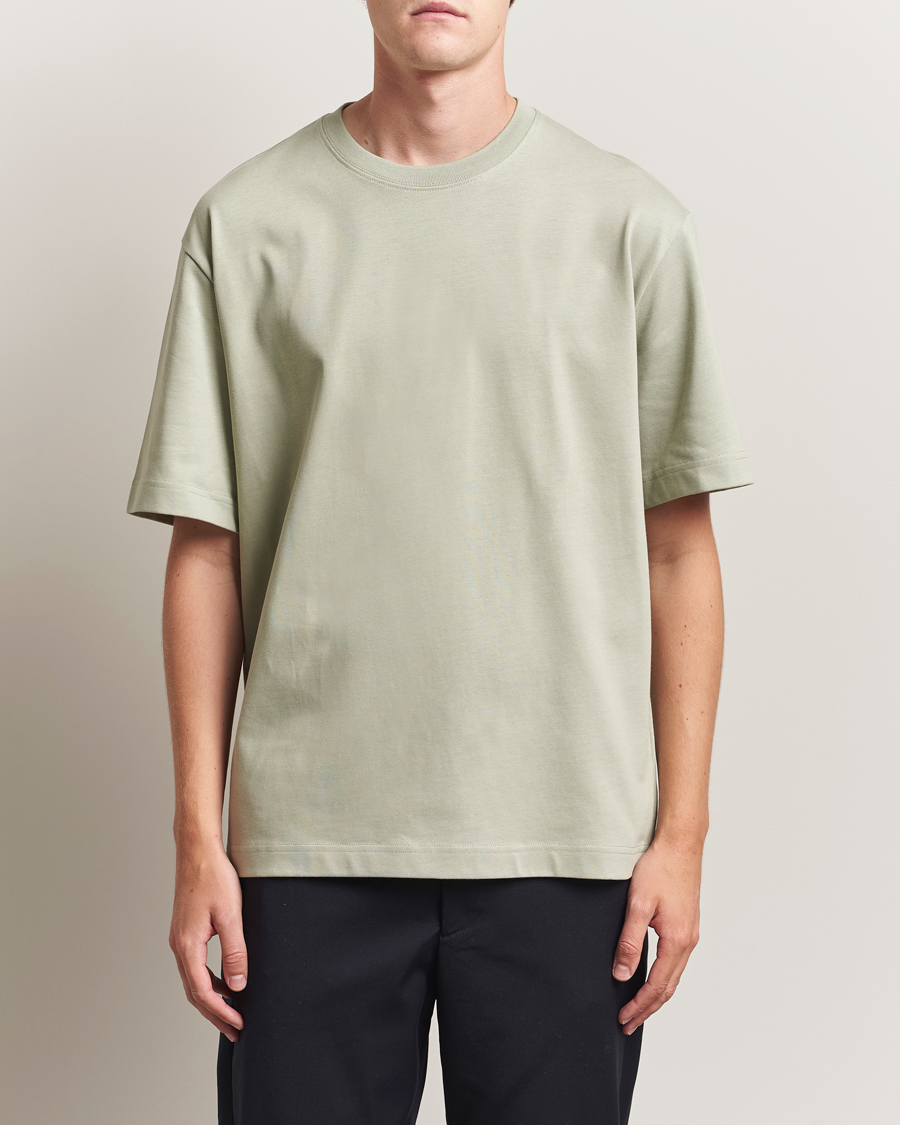 Herren | T-Shirts | Filippa K | Heavy Cotton Crew Neck T-Shirt Faded Green Grey