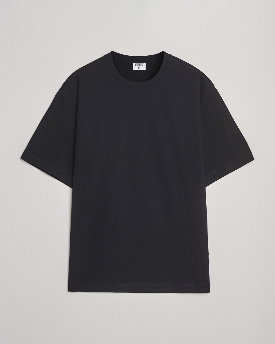 Herren | T-Shirts | Filippa K | Heavy Cotton Crew Neck T-Shirt Black