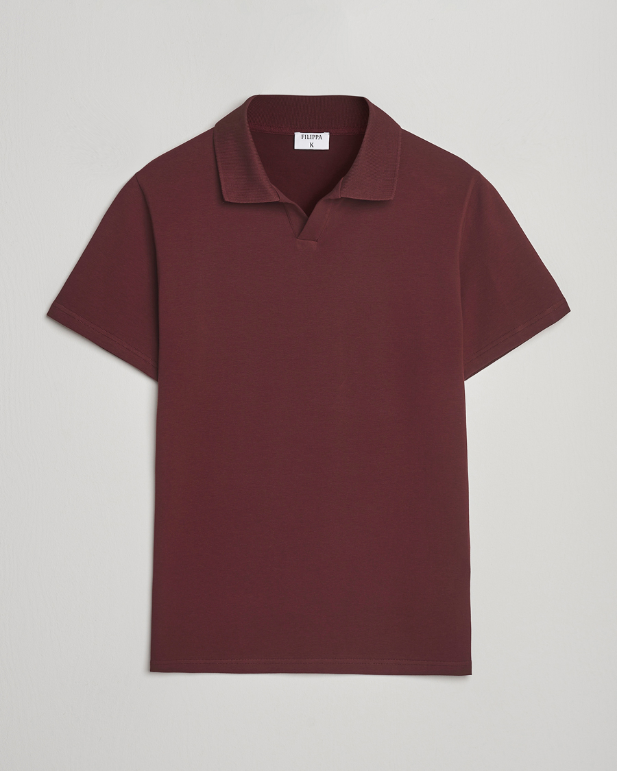 Herren | Poloshirts | Filippa K | Soft Lycra Polo T-Shirt Burgundy